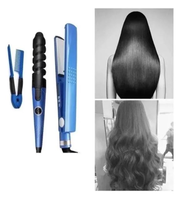 ✨ Kit 3 en 1 Plancha + Rizadora Nano Titanium – ¡Belleza Profesional en Casa!